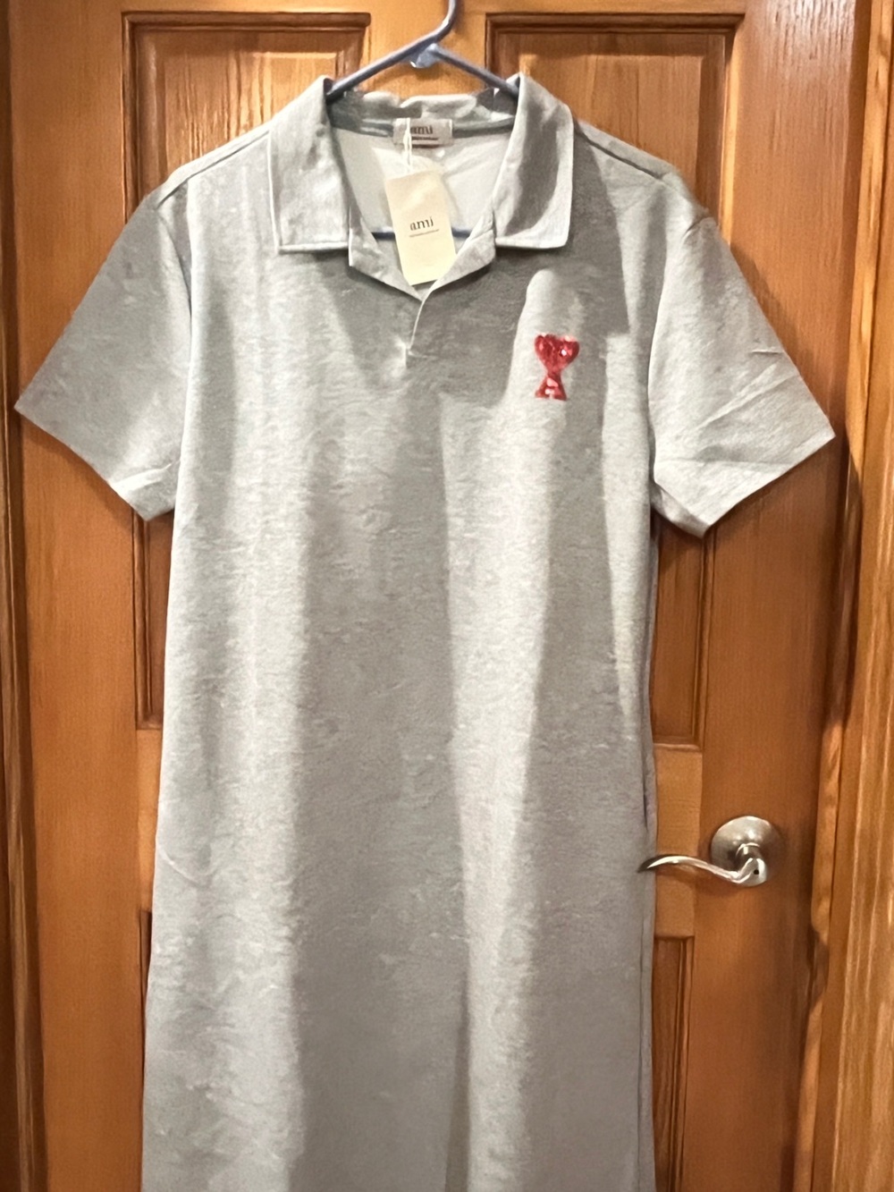 Midi  Light Gray  dress with Red Heart Logo